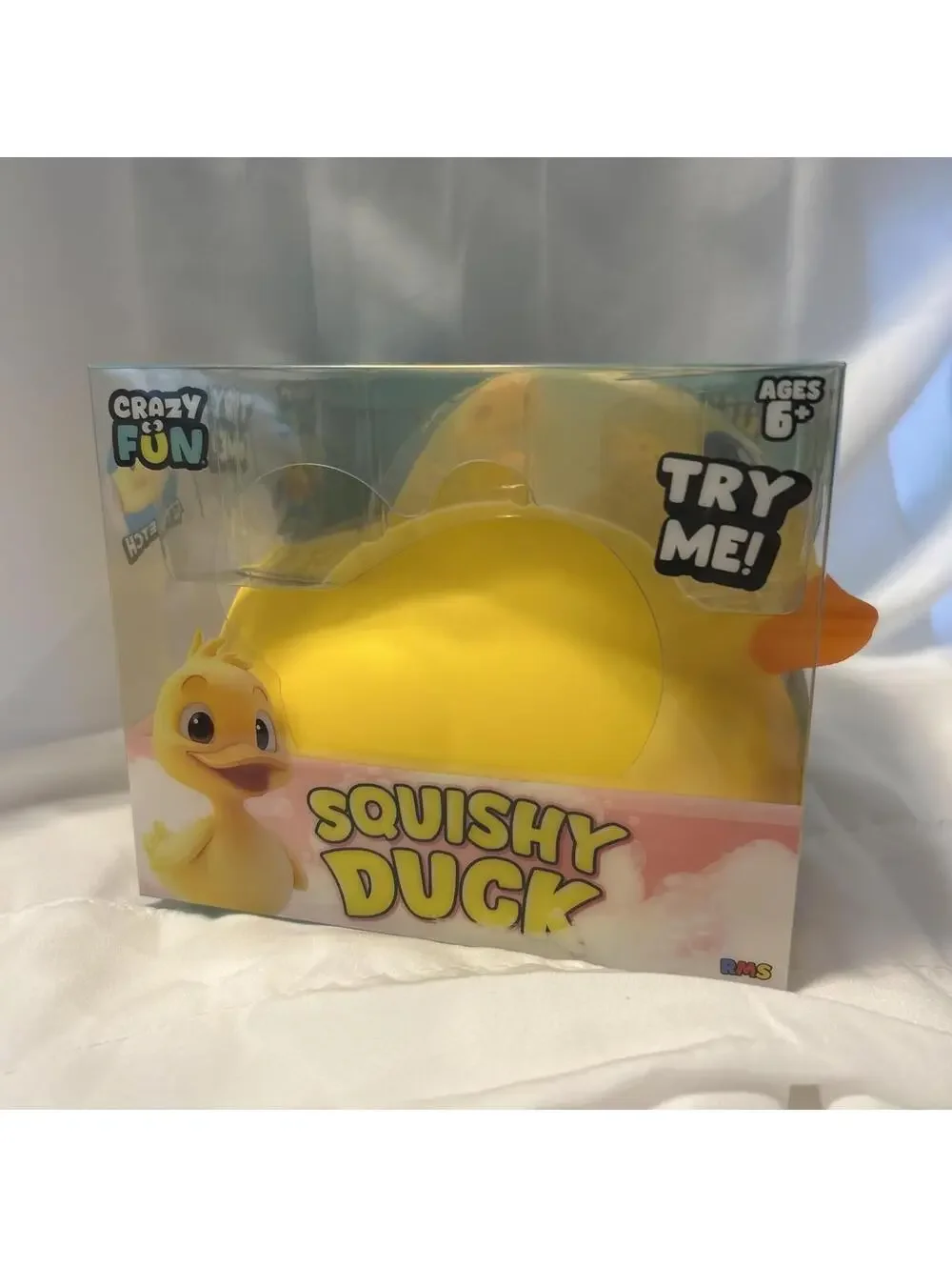 Crazy Fun Squishy Duck Tactile Squeeze Toy Yellow Orange Black Ages 4-11 Years